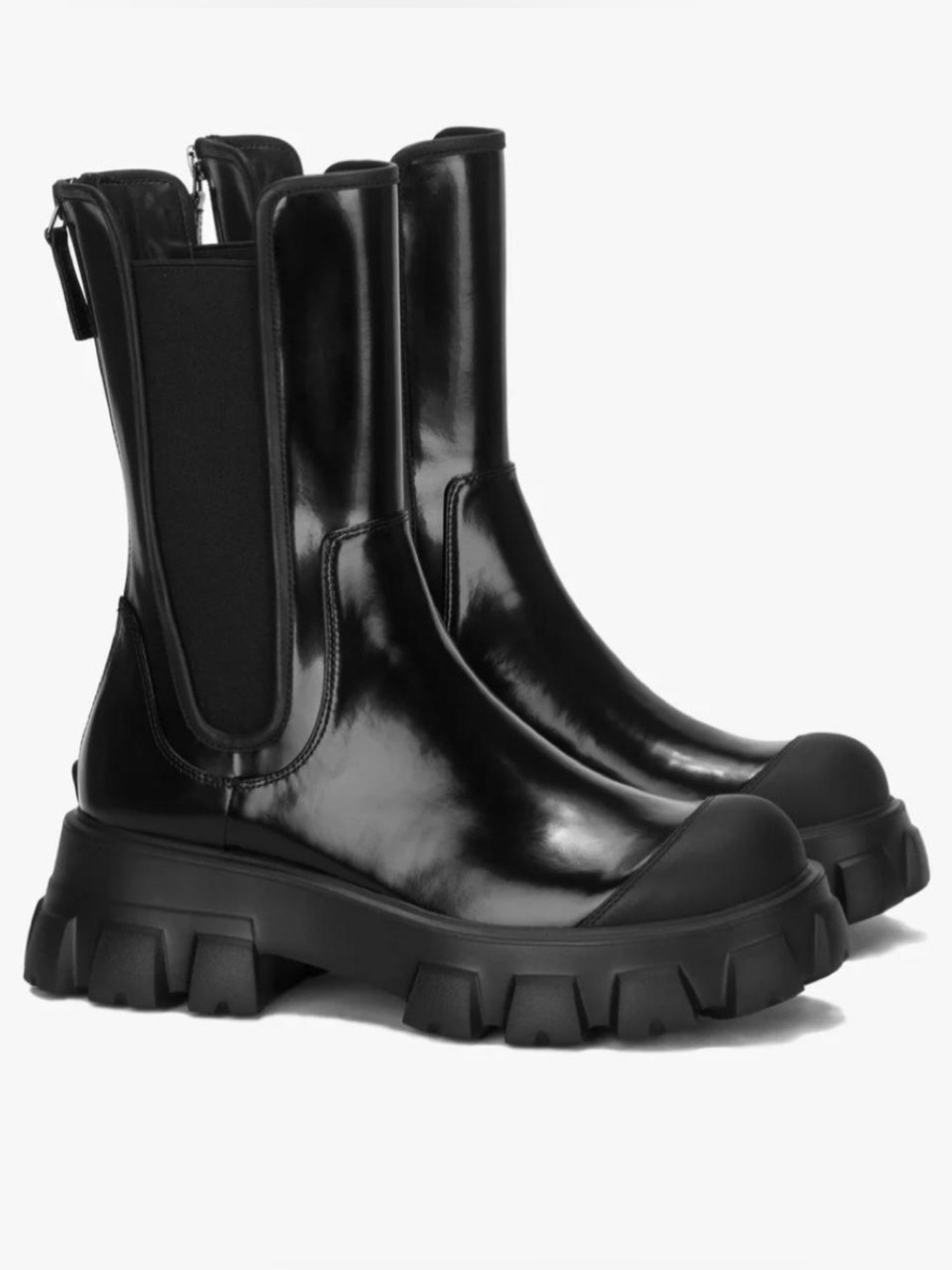 Lost in Echo Black Chunky Lug Sole Chelsea Boots Women’s US 6 EU 36